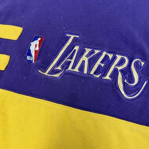 Vintage Pro Player Los Angeles Lakers Shirt Mens XL 1/2 Zip Embroidered Shooting - Picture 7 of 14
